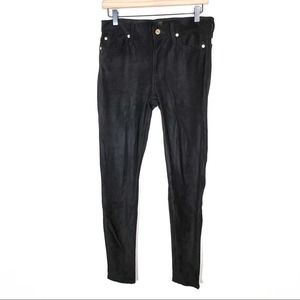 7 for all Mankind Black faux suede Gwenevere skinny jeans size 28 B168